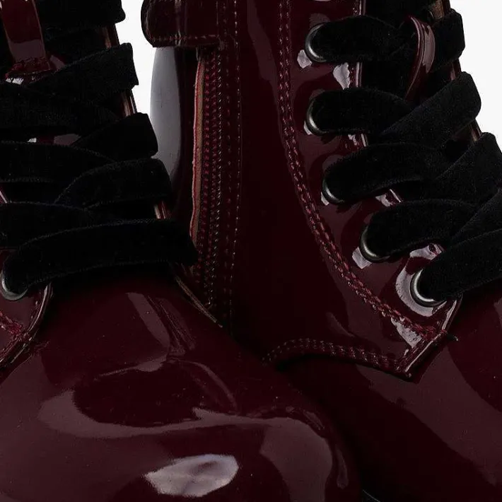 Pisamonas Boots>Velvet Laced Boots Type Patent Leather Garvalin