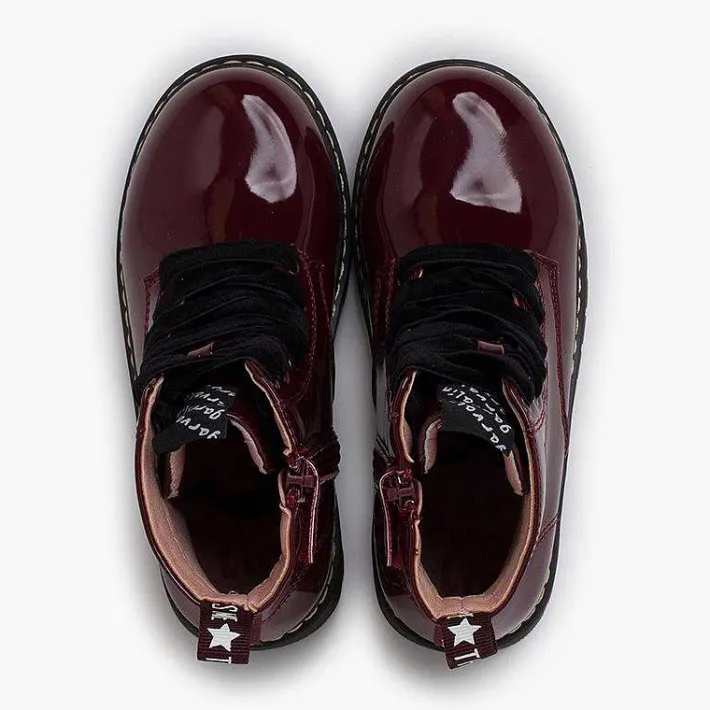 Pisamonas Boots>Velvet Laced Boots Type Patent Leather Garvalin
