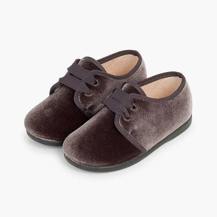 Pisamonas Brogues And Bluchers>Velvet Lace-Up Shoes