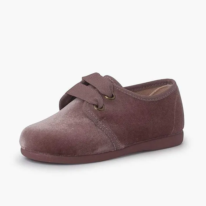 Pisamonas Brogues And Bluchers>Velvet Lace-Up Shoes