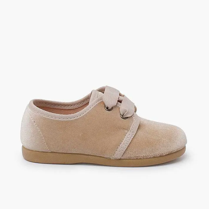 Pisamonas Brogues And Bluchers>Velvet Lace-Up Shoes
