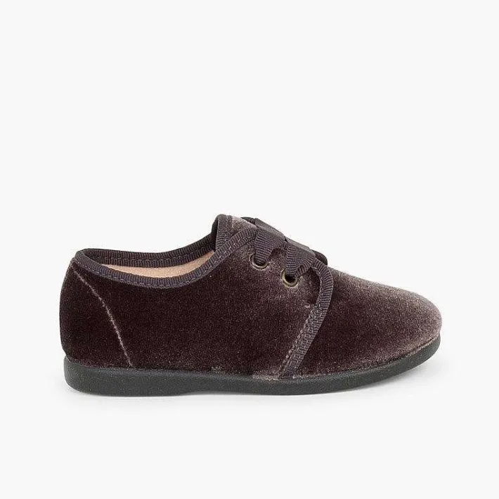 Pisamonas Brogues And Bluchers>Velvet Lace-Up Shoes