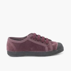 Pisamonas Trainers>Velvet Lace-Up Trainers