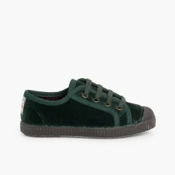 Pisamonas Trainers>Velvet Lace-Up Trainers