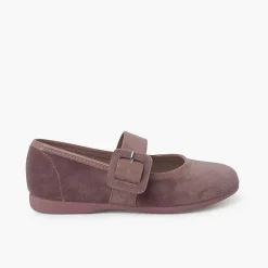 Pisamonas Mary Janes>Velvet Mary Jane Wide Strap Type Patent Leather
