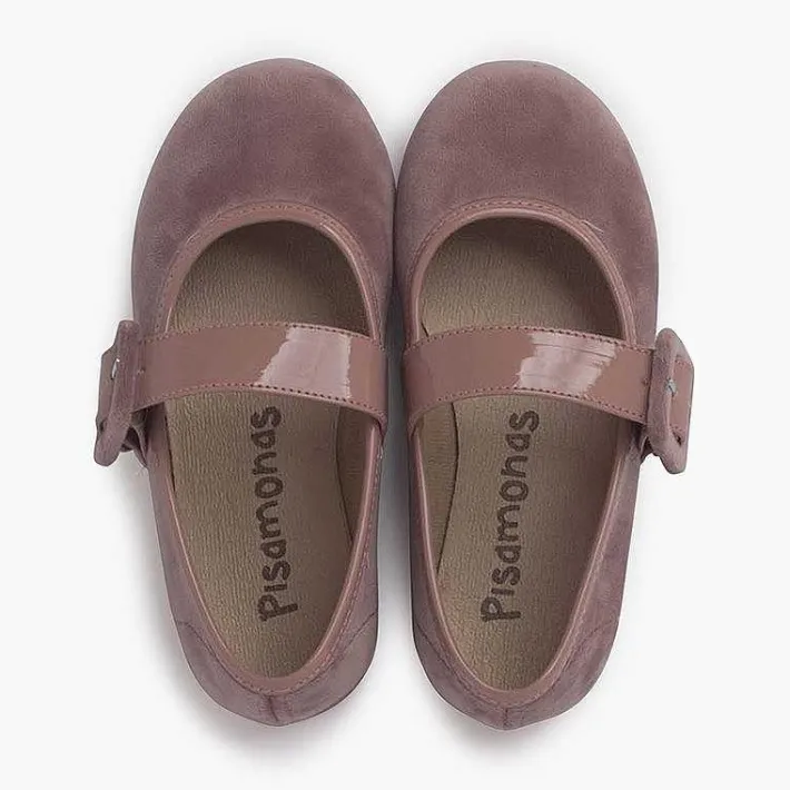 Pisamonas Mary Janes>Velvet Mary Jane Wide Strap Type Patent Leather