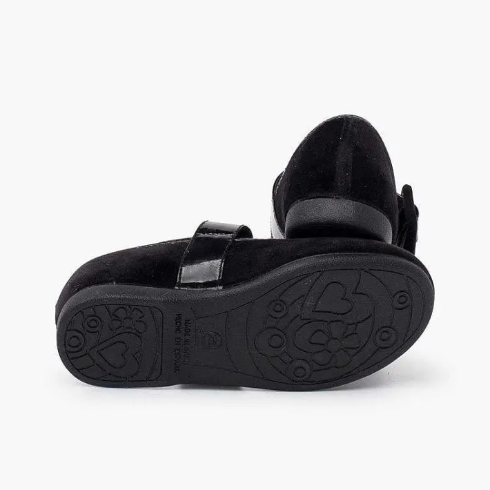 Pisamonas Mary Janes>Velvet Mary Jane Wide Strap Type Patent Leather