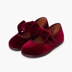 Pisamonas Mary Janes>Velvet Mary Jane With A Tie Strap