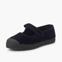 Pisamonas Trainers>Velvet Mary Janes Rubber Toe