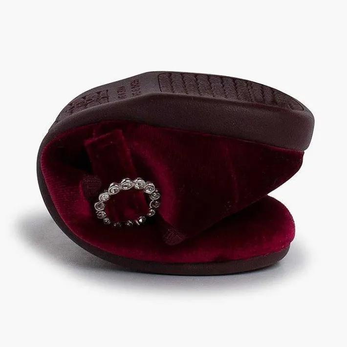 Pisamonas Mary Janes>Velvet Mary Janes With Jewel Buckle