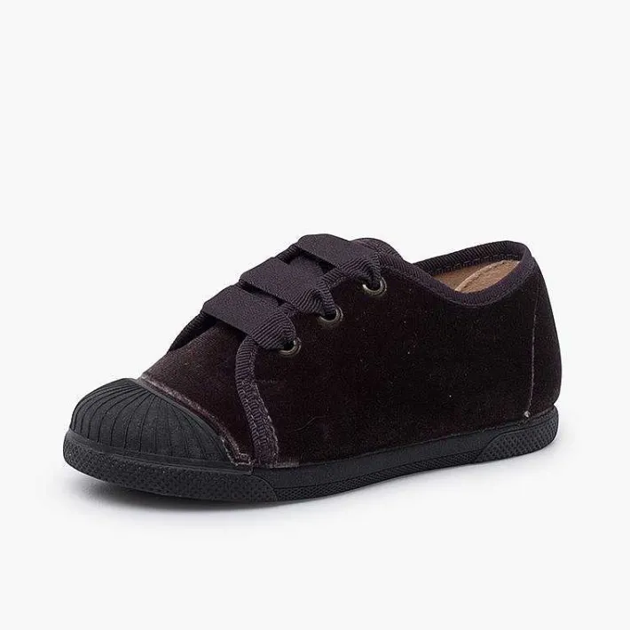 Pisamonas Trainers>Velvet Trainers Faya Ribbons