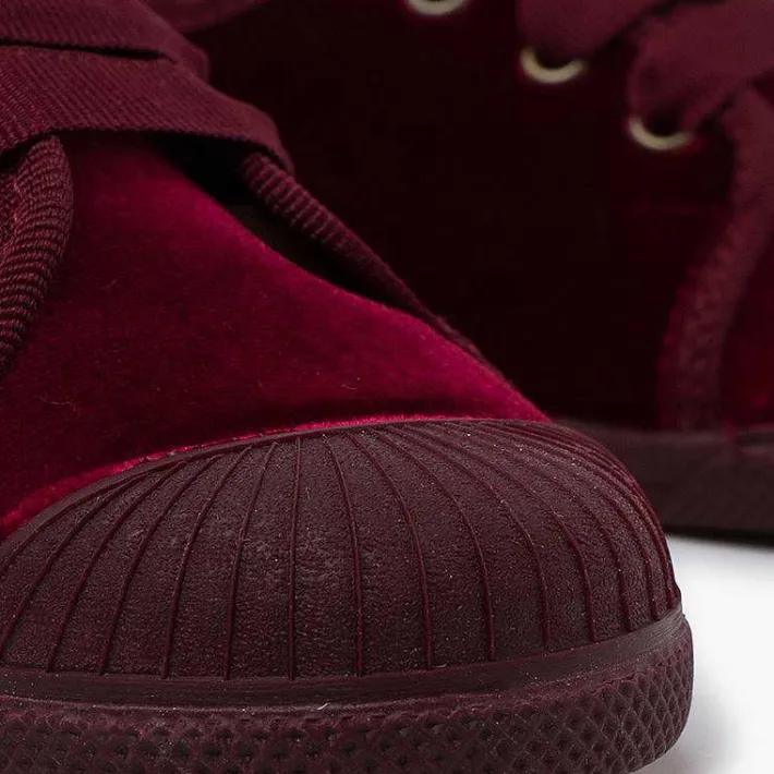 Pisamonas Trainers>Velvet Trainers Faya Ribbons