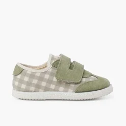 Pisamonas Trainers>Vichy And Split Suede Trainers With Double Riptape Strap