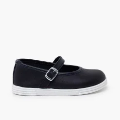 Pisamonas Trainers>Washable Leather Buckle Mary Janes