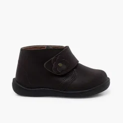 Pisamonas Boots>Washable Leather Girls' Boots Flower