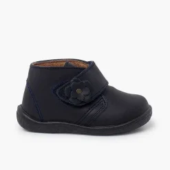 Pisamonas Boots>Washable Leather Girls' Boots Flower