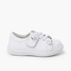 Pisamonas Trainers>Washable Leather Trainers Elastic Laces