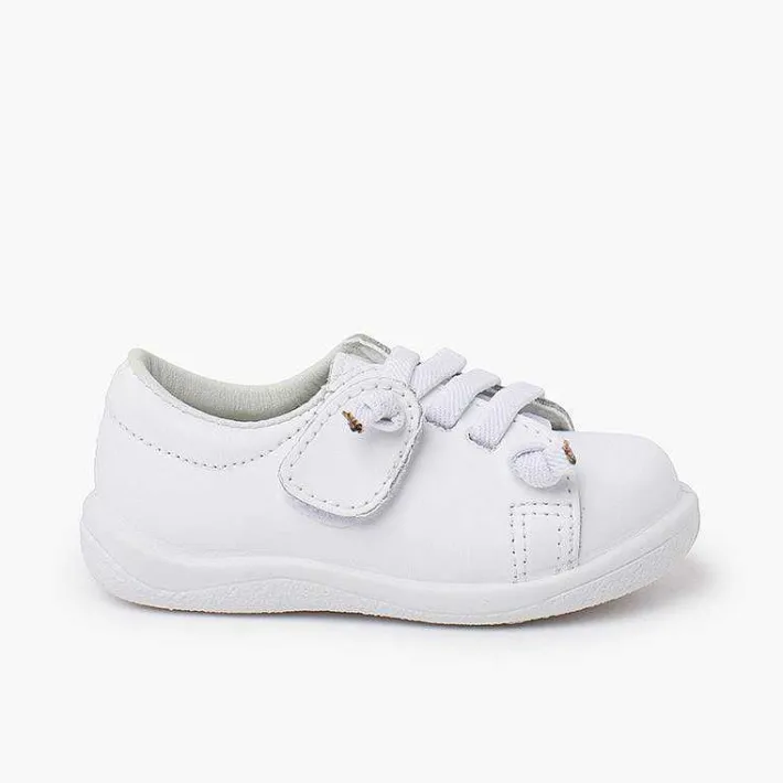 Pisamonas Trainers>Washable Leather Trainers Elastic Laces