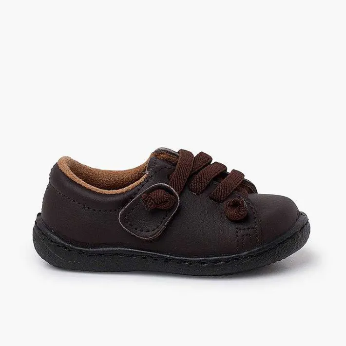 Pisamonas Trainers>Washable Leather Trainers Elastic Laces