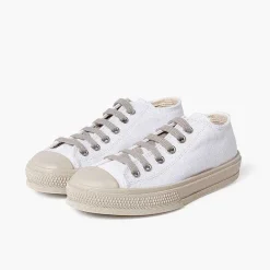 Pisamonas Trainers>White Trainers With Toe Cap And Coloured Laces Colour Blanco Y Arena
