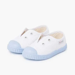 Pisamonas Trainers>White Trainers Without Laces Coloured Outsole
