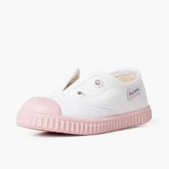 Pisamonas Trainers>White Trainers Without Laces Coloured Outsole