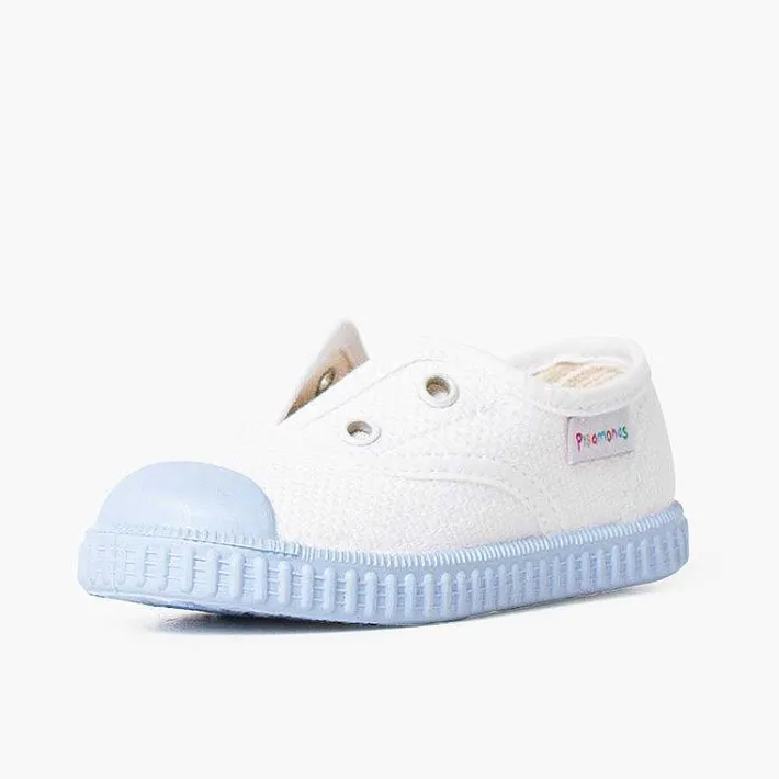 Pisamonas Trainers>White Trainers Without Laces Coloured Outsole