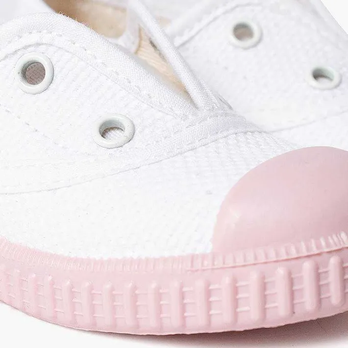 Pisamonas Trainers>White Trainers Without Laces Coloured Outsole