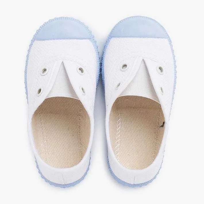 Pisamonas Trainers>White Trainers Without Laces Coloured Outsole