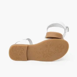 Pisamonas Sandals>Wide Strap Adherent Flower Sandal With Buckle Closure