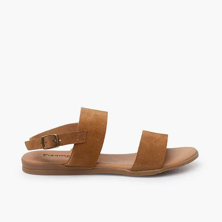 Pisamonas Sandals>Wide Straps Suede Sandals