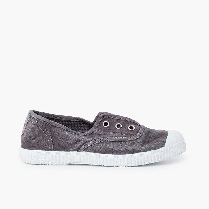 Pisamonas Trainers>Worn Effect Canvas Trainers Without Laces