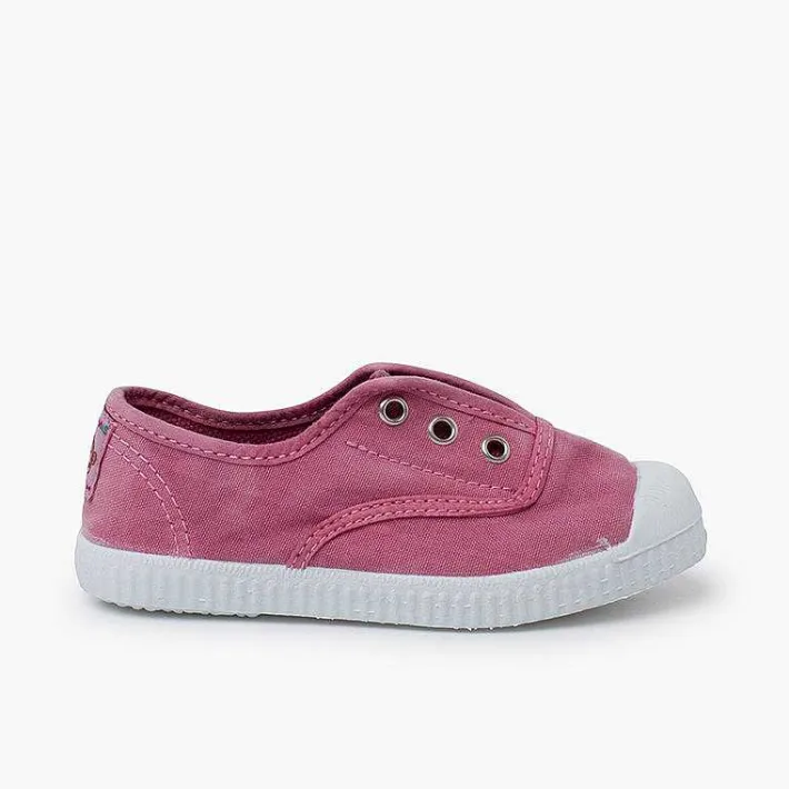 Pisamonas Trainers>Worn Effect Canvas Trainers Without Laces