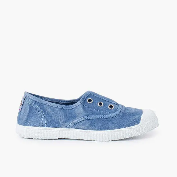Pisamonas Trainers>Worn Effect Canvas Trainers Without Laces
