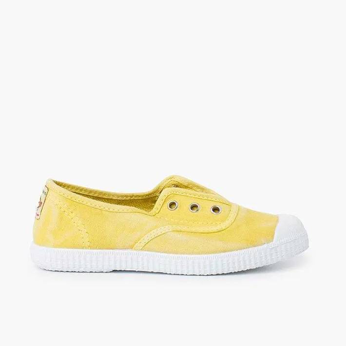Pisamonas Trainers>Worn Effect Canvas Trainers Without Laces